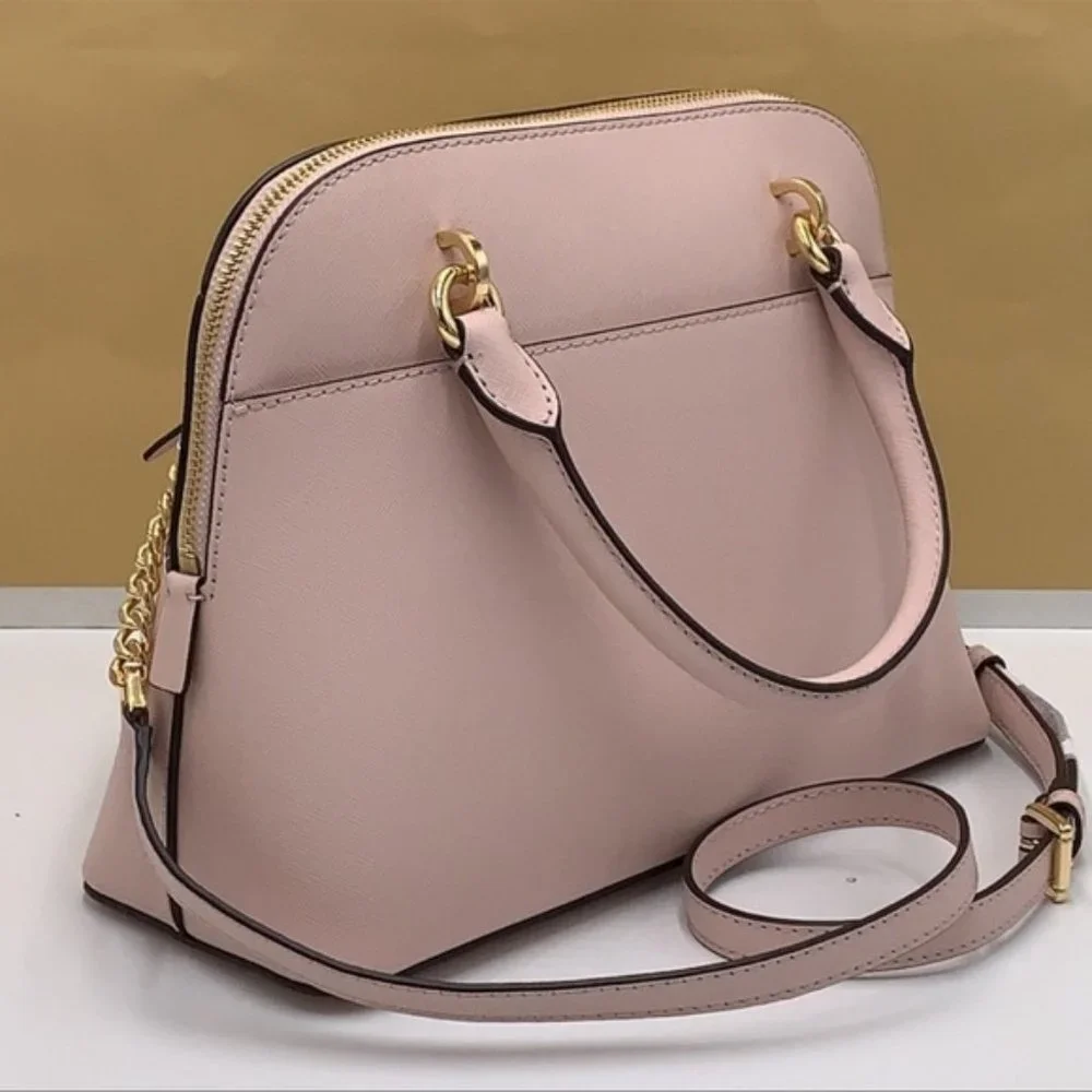 Michael Kors Jet Set Travel Medium Leather Dome Satchel Powder Blush Multi